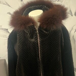 Faux Fur Coat/Jacket with Hood
